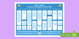 Common Exception Words Years 1 2 3 And 4 Alphabet Word Mat Common Exception