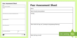 Peer Assessment Sheet - Teacher-made Primary Resource