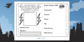 passport stage key 1 template template,   Leaflet leaflets Template writing aid, writing