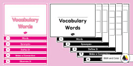 Four Square Vocabulary Activity (teacher made) - Twinkl