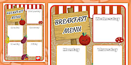 Muted Rainbow Themed Breakfast Menu Display Poster - Twinkl