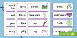Word Cards To Support Teaching On Aliens Love Underpants Word Cards To Support Teaching On Aliens Love Underpants