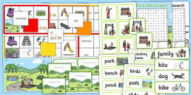 Park Labelling Worksheet (teacher made) - Twinkl