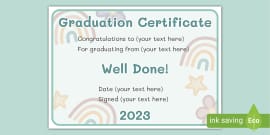 Muted Rainbow EYFS Graduation Poem | Twinkl (teacher made)