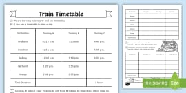 School Timetable Maths Trail Worksheet / Worksheet