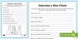 Interview A Friend Worksheet | Wellbeing (teacher Made)