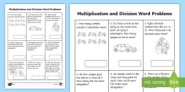 ks2 division with remainders word problems maths challenge cards