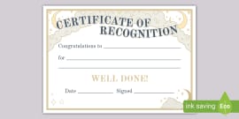 Celestial-Themed Certificate of Appreciation (Teacher-Made)