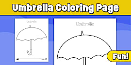 Color Words, Sight Words Umbrella Coloring