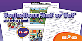 ESL Conjunctions Activity Sheet