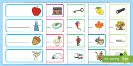 Initial Sound Picture Square Peg Labels (teacher made)