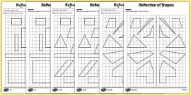 3 lines of symmetry: a reflections worksheet in 4 quadrants