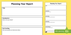 Features of a Non Chronological Report Checklist