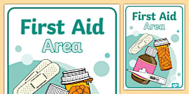 👉 First Aid Poster - First Aid Box Sign (teacher made)