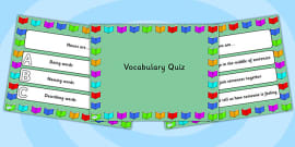 Vocabulary Quiz Powerpoint (Teacher-Made) - Twinkl