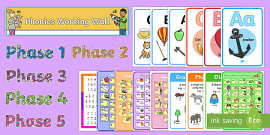 Phonics Phase 2, 3 & 5 Wall Chart (teacher made)