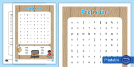 Prefix And Suffix Word Search - English Resource - Twinkl