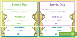 sports day certificate template