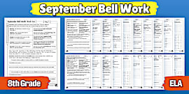 Sixth Grade Science September Bell Work Bundle