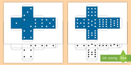 Blank Dice / Cube Net Template (SB223) - SparkleBox