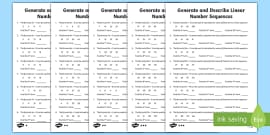 KS1 - Primary Resources - Number Patterns Worksheet - Twinkl