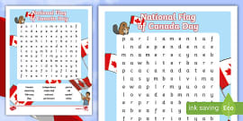 canada day word search canada day resources teacher made