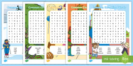 Word Search Printable Sheets - Year 3 and 4