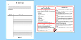 Writing Playscripts - Playscript Writing Frame for KS2