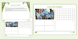 Wombat Art Progress Template (l'enseignant a fait) - Twinkl
