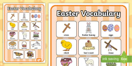 Easter Topic Cards | Easter Word List | Twinkl - Twinkl