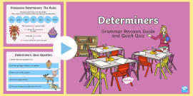 Determiners Worksheet / Worksheet