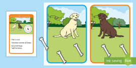 EYFS Maths Halving Challenge: Give the Dog a Bone - Twinkl