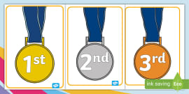 Medals Ordinal Number Posters (Teacher-Made) - Twinkl