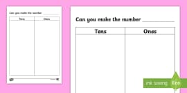 Tens and Units Worksheet / Worksheet (teacher made)