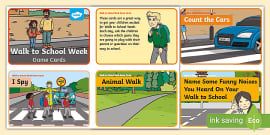 Walk to School Week Word Cards (teacher made) - Twinkl