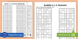 Year 6 Sudoku 6 x 6 Worksheet (teacher made) - Twinkl