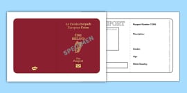 UK Passport Template [Teacher-Made Resource for Students]