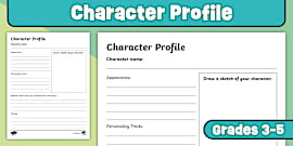 Character Analysis Worksheet for 3rd-5th Grade