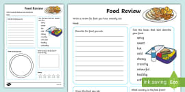 Design and Technology Food Evaluation Worksheet - Free Resource