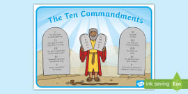 Ten Commandments Stone Tablet Display Poster (teacher made)