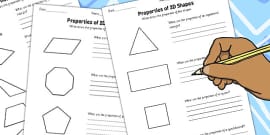 name the 2d shape year 4 worksheet teacher made