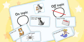 On topic vs. Off topic Free Activities online for kids in 1st