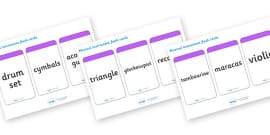 Musical Instrument Flashcards (Match the Action) - Twinkl