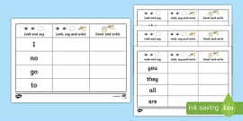 Phase 2 Tricky Words Worksheets | Tricky Words Handwriting