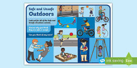 Safe and Unsafe in the Classroom Activity Poster - Twinkl