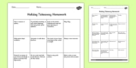 homework ideas ks2