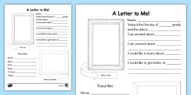 A Letter To Myself | Dear me letter lesson plan