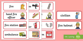 The Fire Station Aistear Word Mat (teacher Made) - Twinkl