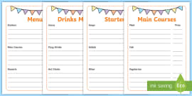 Design a Menu Template | Primary Resources (Teacher-Made)