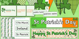 St Patrick's Day Display Banner - St Patricks Day, display